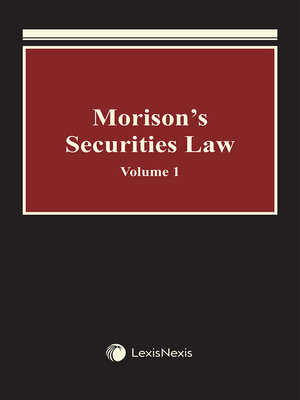 cover image of Morison's Securities Law